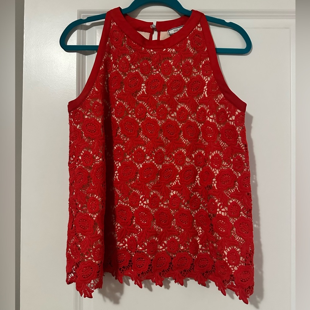 Red lace top